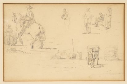 Attribué à Charles JACQUE (1813-1894)
Rider,...