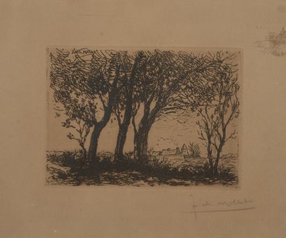 Deux gravures : 
- Jacques BOULLAIRE (1893-1976)

Couple...