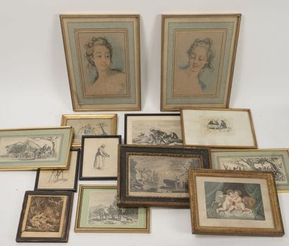 CAISSE : D'après CALLOT, BOUCHER, J. VERNET,...