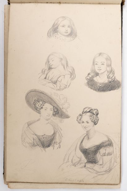 ECOLES DU XIXÈME SIÈCLE
Lot of various drawings,...