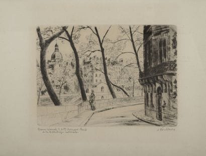 Deux gravures : 
- Jacques BOULLAIRE (1893-1976)

Couple...