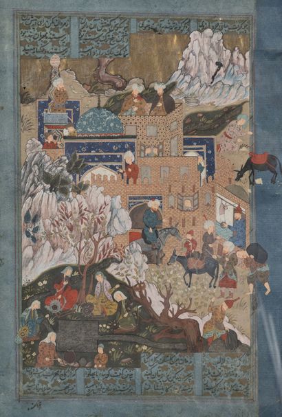 Iran, XIXème siècle
Rider with a falcon and...