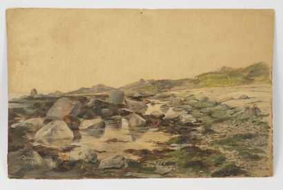 Lot of four various sketches: 

- The herd...