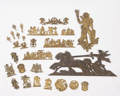 Set of eighteen furniture plates and nine...