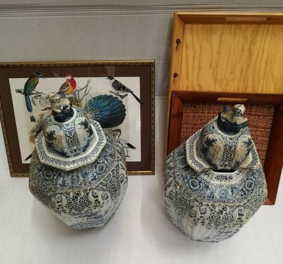 CASE :

- pair of white and blue covered...