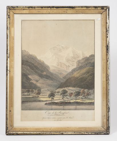 Three colored engravings : 

- View of the...