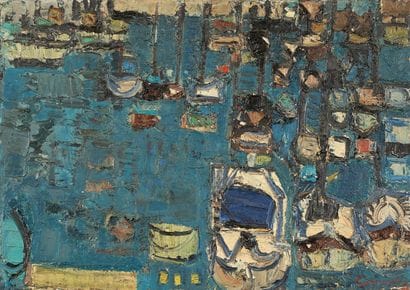 André COTTAVOZ (1922-2012)
Les barques, 1957.
Huile...