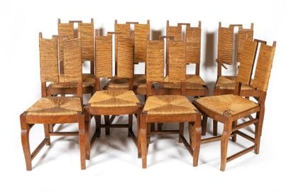 André ARBUS (1903-1969)
Rare suite de 8 chaises.
En...