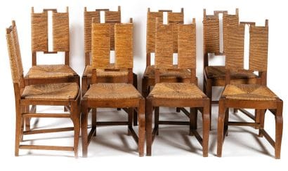 André ARBUS (1903-1969)
Rare suite de 8 chaises.
En...