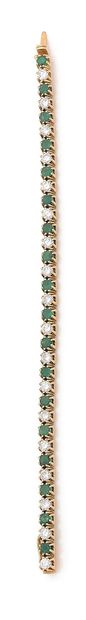 Bracelet ligne articulé en or jaune (750)...