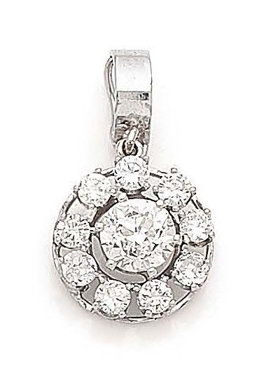 Pendentif en or gris 585 millièmes, orné...