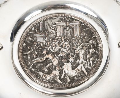 A silver plated cup representing the abduction...