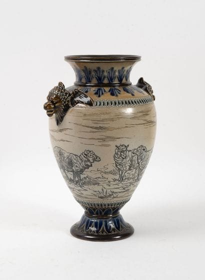 DOULTON LAMBETH
Brown and blue enamelled...