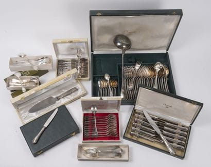 CHRISTOFLE
Part of a silver-plated menagere,...