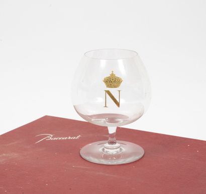 BACCARAT
Set of six crystal cognac glasses,...