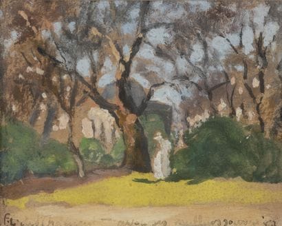 Ecole du XXème siècle
Jardin arboré.

Gouache...