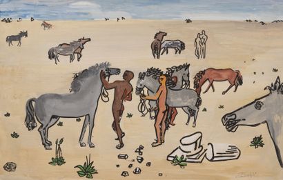 MICHEL CADORET (1912-1985)
Cavaliers et Polynice,...