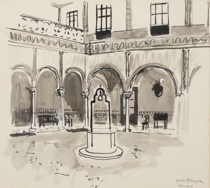 Yves BRAYER (1907-1990)
Le Patio, Séville.

Encre...