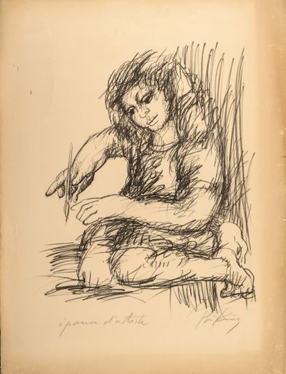 Franz PRIKING (1927-1979)
Enfant au pinceau.

Lithographie...