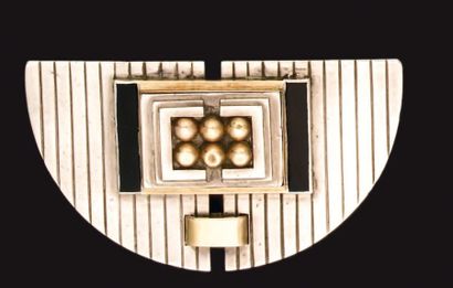 J.DESPRES Elégante et rare broche en or et...