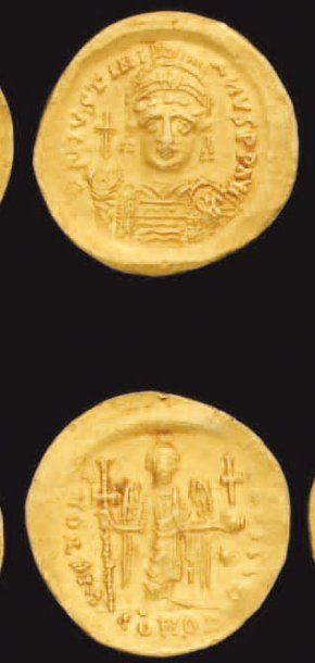 Justinien Ier (527-565) : Solidus : son buste...