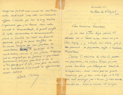 VALÉRY Paul (1871-1945).

L.A.S. 
