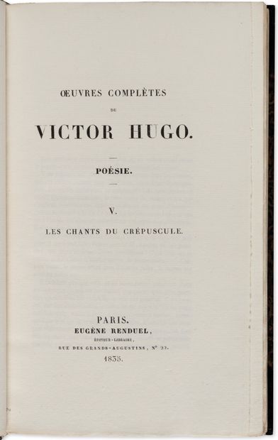 HUGO Victor (1802-1885).

Les Chants du crépuscule...