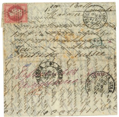 
WAR OF 1870.
Letter by mounted balloon to...