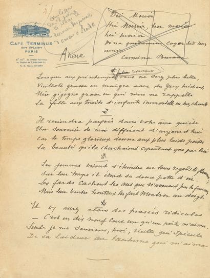 APOLLINAIRE Guillaume (1880-1918).

MANUSCRIT...