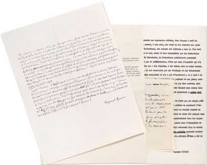 QUENEAU Raymond (1903-1976).

3 autograph...