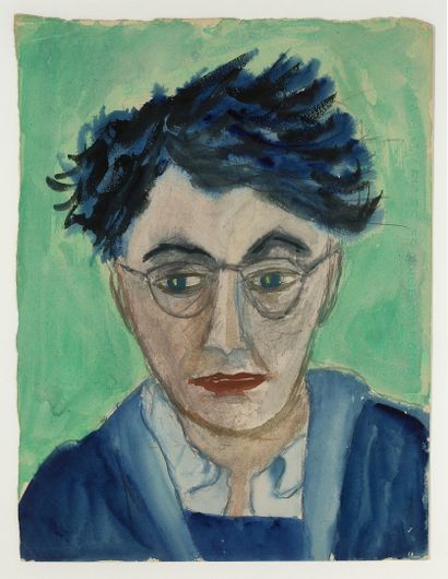 QUENEAU Raymond (1903-1976).

Watercolor,...