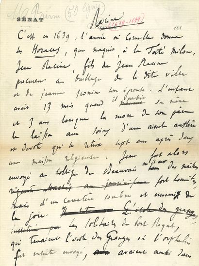 FRANCE Anatole (1844-1924).

MANUSCRIT autograph...