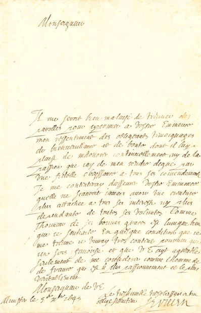 SERVIEN Abel (1593-1659) diplomat and minister.

L.A.S....