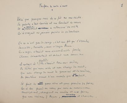 COCTEAU Jean (1889-1963).

AUTOGRAPHIC MANUSCRIT,...