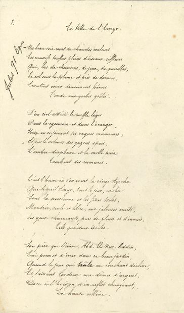 LECONTE DE LISLE Charles (1818-1894).

Autograph...