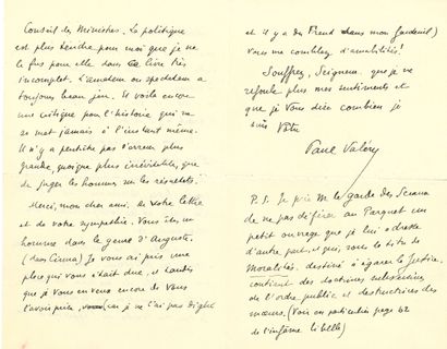 VALÉRY Paul (1871-1945).

L.A.S. 
