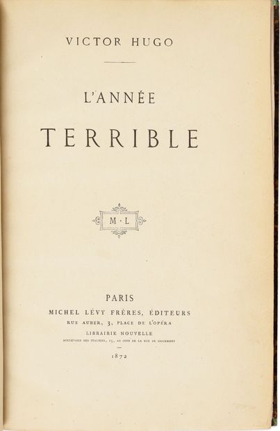 HUGO Victor (1802-1885).

L'Année terrible...