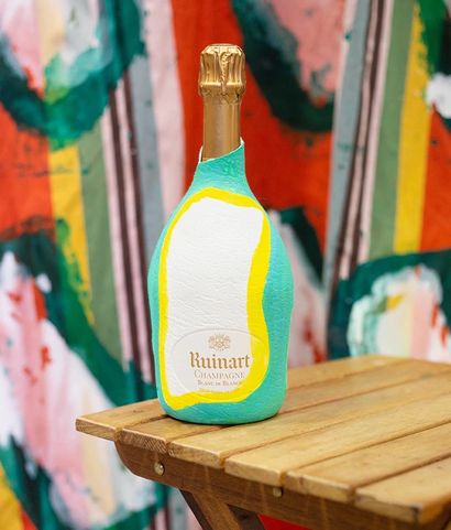 Magnum Ruinart brut peint et signé par l'artiste...