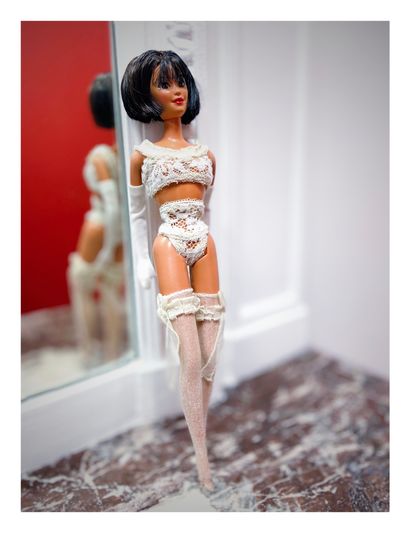 Poupée Barbie : pièce unique habillée par...