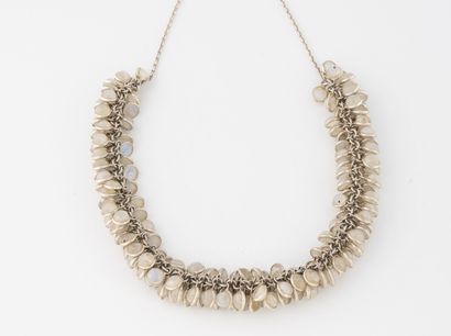Silver choker necklace (min. 800) decorated...