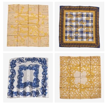 NINA RICCI, Paris
Ensemble de quatre foulards...