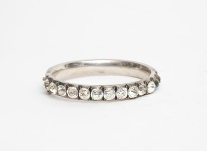 Bracelet jonc ouvrant en argent (925) orné...
