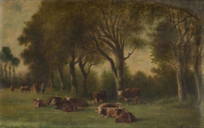J. GAINBAUT (XIX-XXème siècle)
Vaches dans...