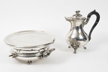 Lot in silver plated metal including :
-...