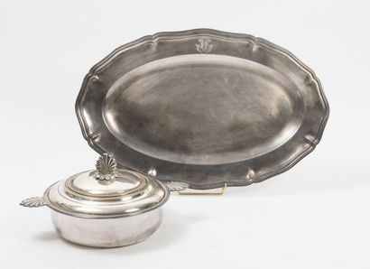 CHRISTOFLE
Silver plated serving dish of...
