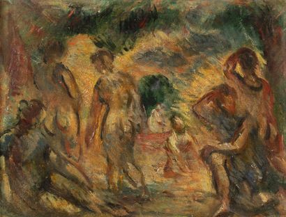 École du XXème siècle
Les baigneuses.
Huile...