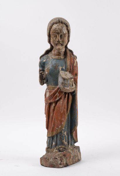 Saint Lucy.
Polychrome and gilded wood applique...