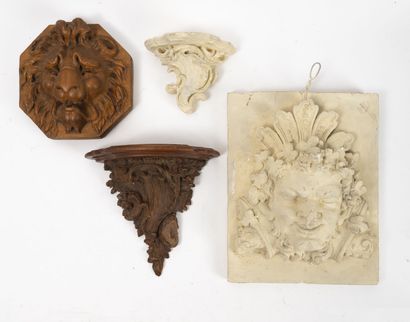 Lot of four elements of wall decorations,...
