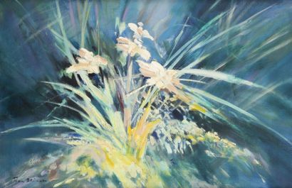 Jean BREANT (1922-1984)
Les fleurs de l'étang.
Huile...