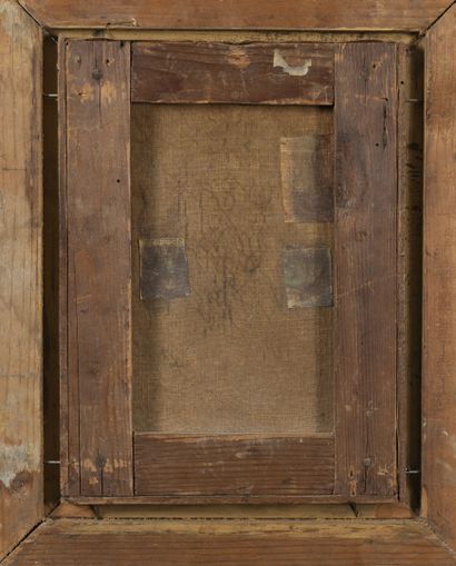 Ecole XIX ème siècle. 
Femme en prière.
Huile...